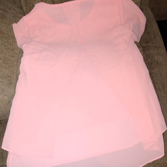 Michael Kors Cotton Candy Pink Layered Chiffon Top - Women's Size XS - Picture 5 of 6